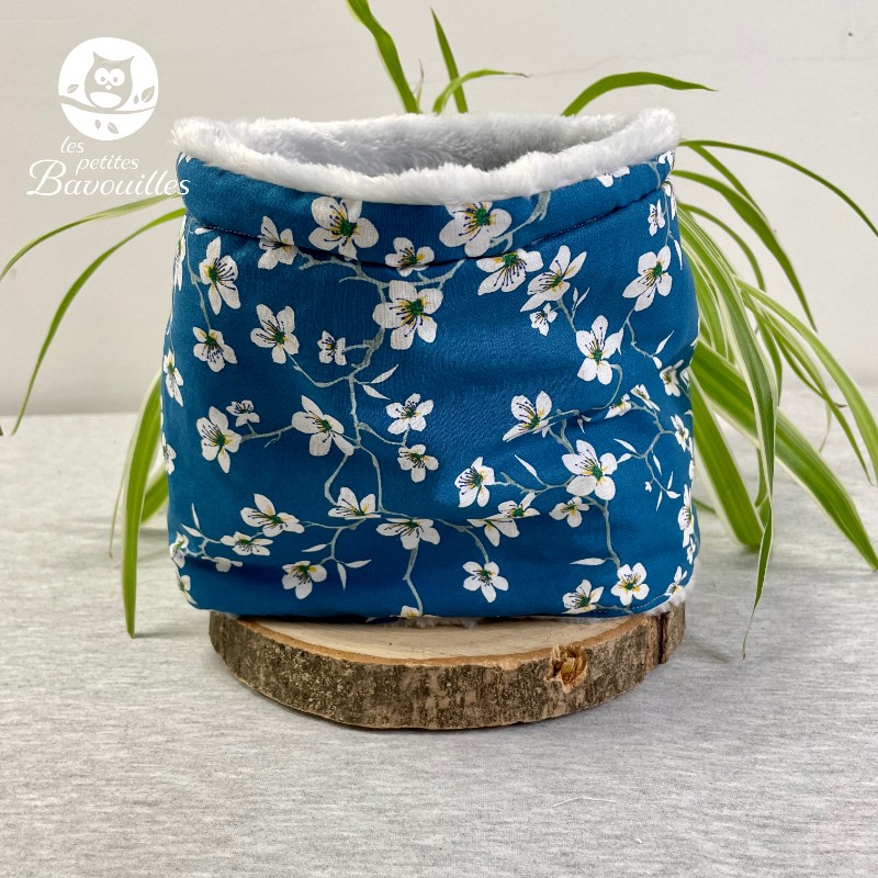 Snood enfant fleur bleue