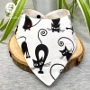 Bavoir bandana imperméable fait main black cat