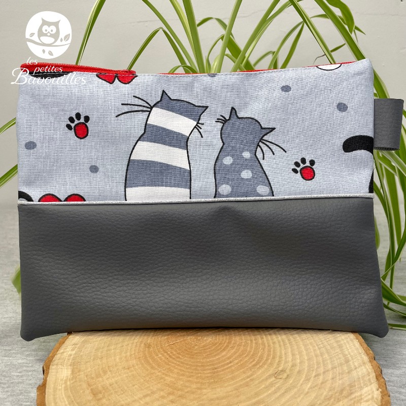 Trousse Mam'Zelle chat gris