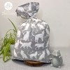 Sac cadeau en tissu chat gris