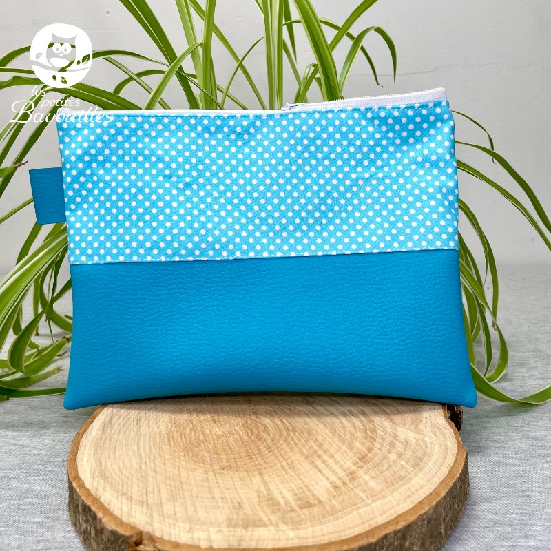 Trousse Mam'Zelle pois bleu