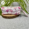 Trousse scolaire fait main paillette Flamant rose duo