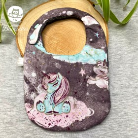 Bavoir naissance - 2ans licorne grise