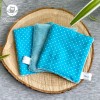 Coton réutilisable lavable tout doux fait main pois bleu