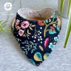 Bavoir bandana imperméable fleur foncée